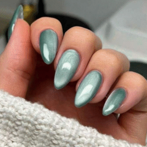 Cat Eye light blue square Shape press-ons